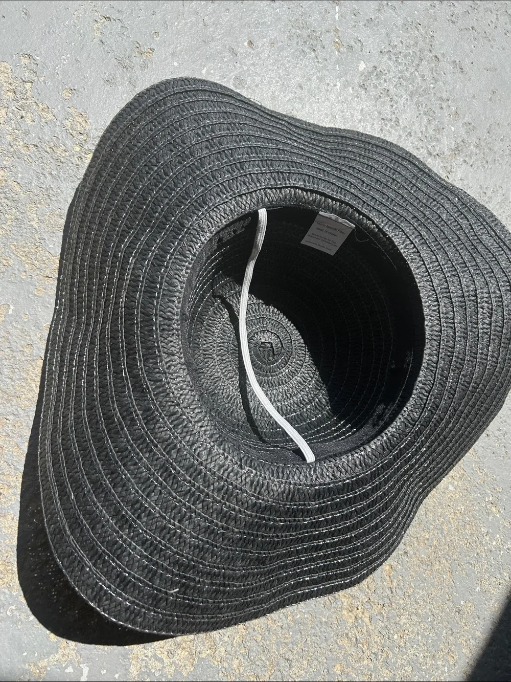 Black Wide-Brim Sun Hat with Leopard Bow